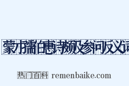 蒙才孺伯惠诗颇及参问反义词是什么意思的图片